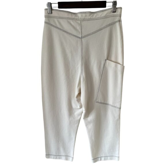 🌸4/$50🌸 ZARA W&B Ivory 5 Button Fly Side Pocket Baggy Capri Pants - Picture 5 of 16